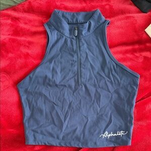 Alphalete Women's Blue Zip-Up Tank Top